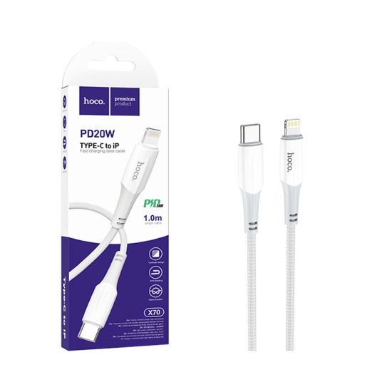 Hoco Cable X70 Type-C to Lightning 1M White Hoco Cable X70 Type-C to Lightning 1M White